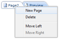 New Page Function in Context Menu