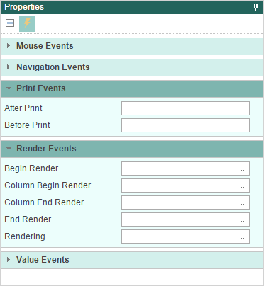 events tab in reports web