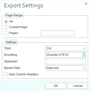 Export to CSV in Reports.JS