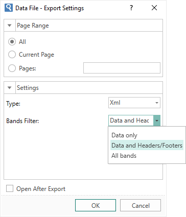 Filtering Data in the Export to XML