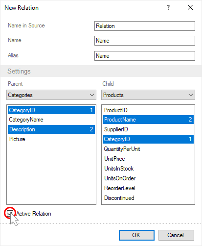 Stimulsoft Reports用户手册：如何建立关系