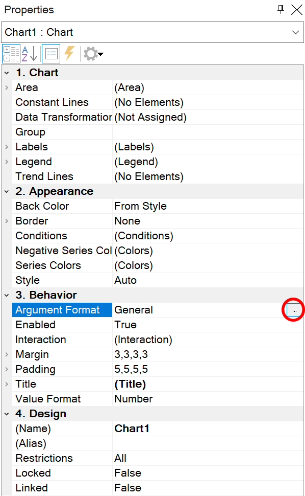 Chart Argument Format Properties