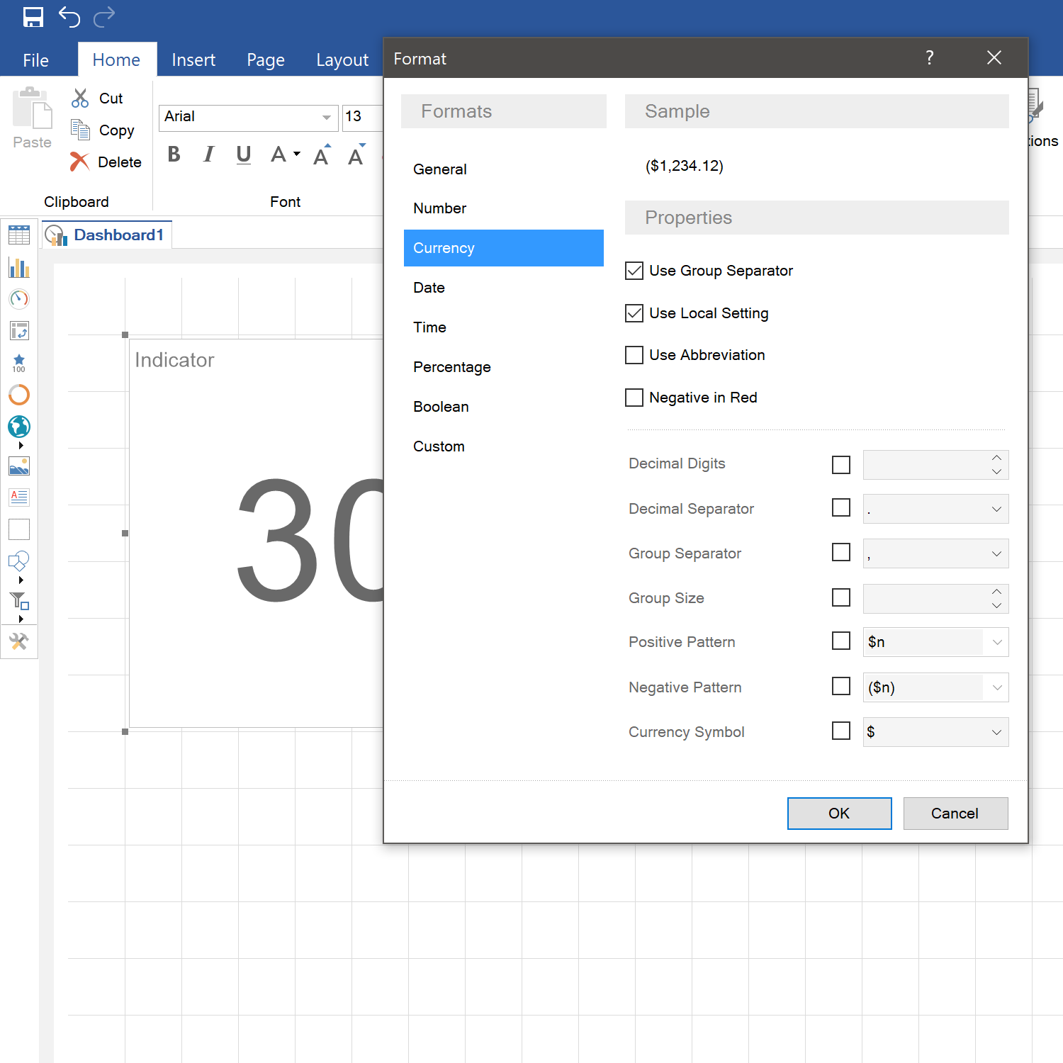 Indicator Format Properties