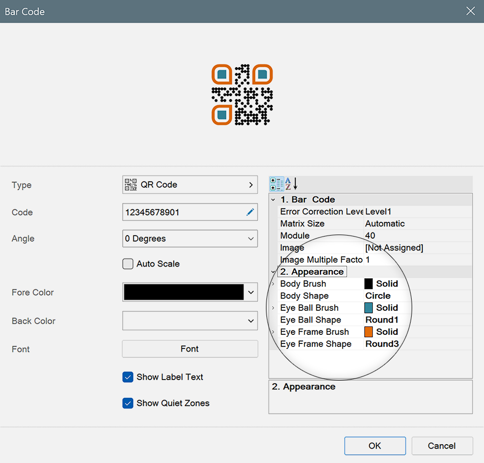 Anpassung vom QR-Code in Stimulsoft Reports