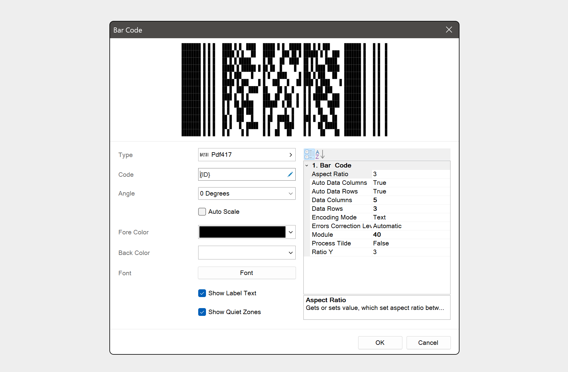 Штрих-код PDF417 в инструментах отчетности Stimulsoft