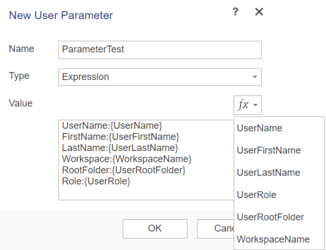 New user parameter