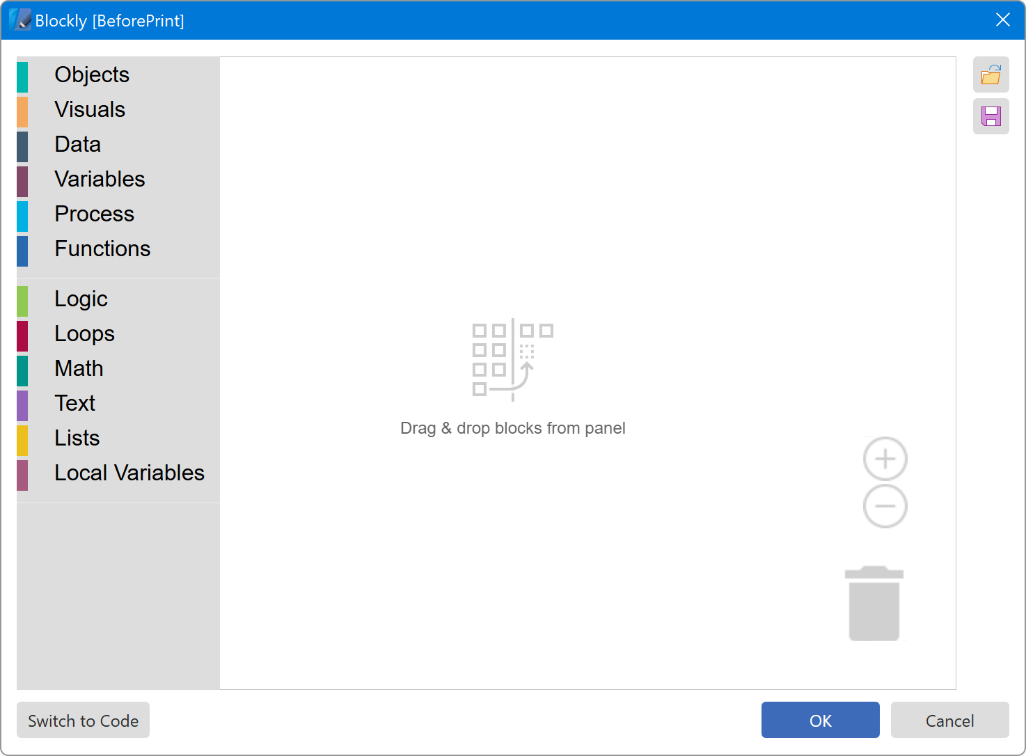 Blockly editor