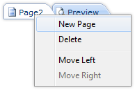 New Page Function in Context Menu New Page Function in Context Menu