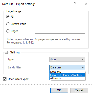 Export to JSON