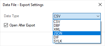 Exporting tables to Data