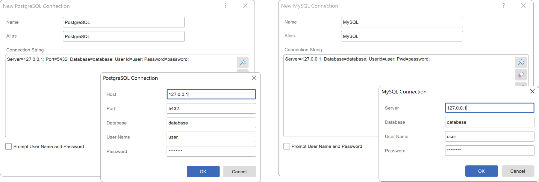 Connection string editor