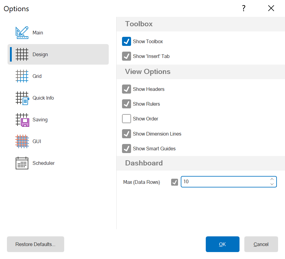 Data quotas for dashboards