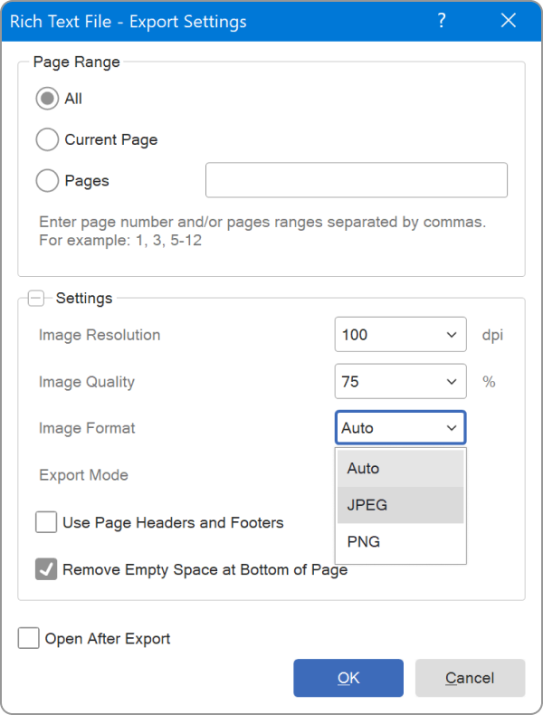 ImageFormat for RTF export