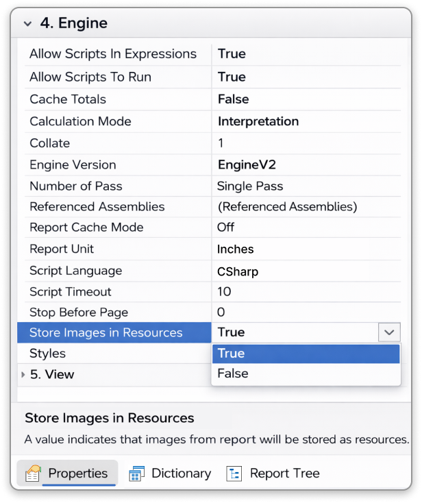 Stored images in resources