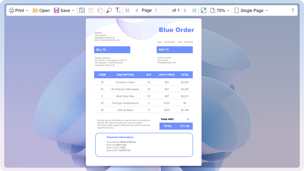 React Viewer for Reports.WEB