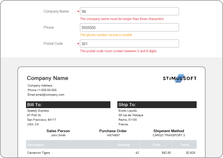 Parameters validation