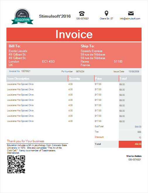 Invoice Red