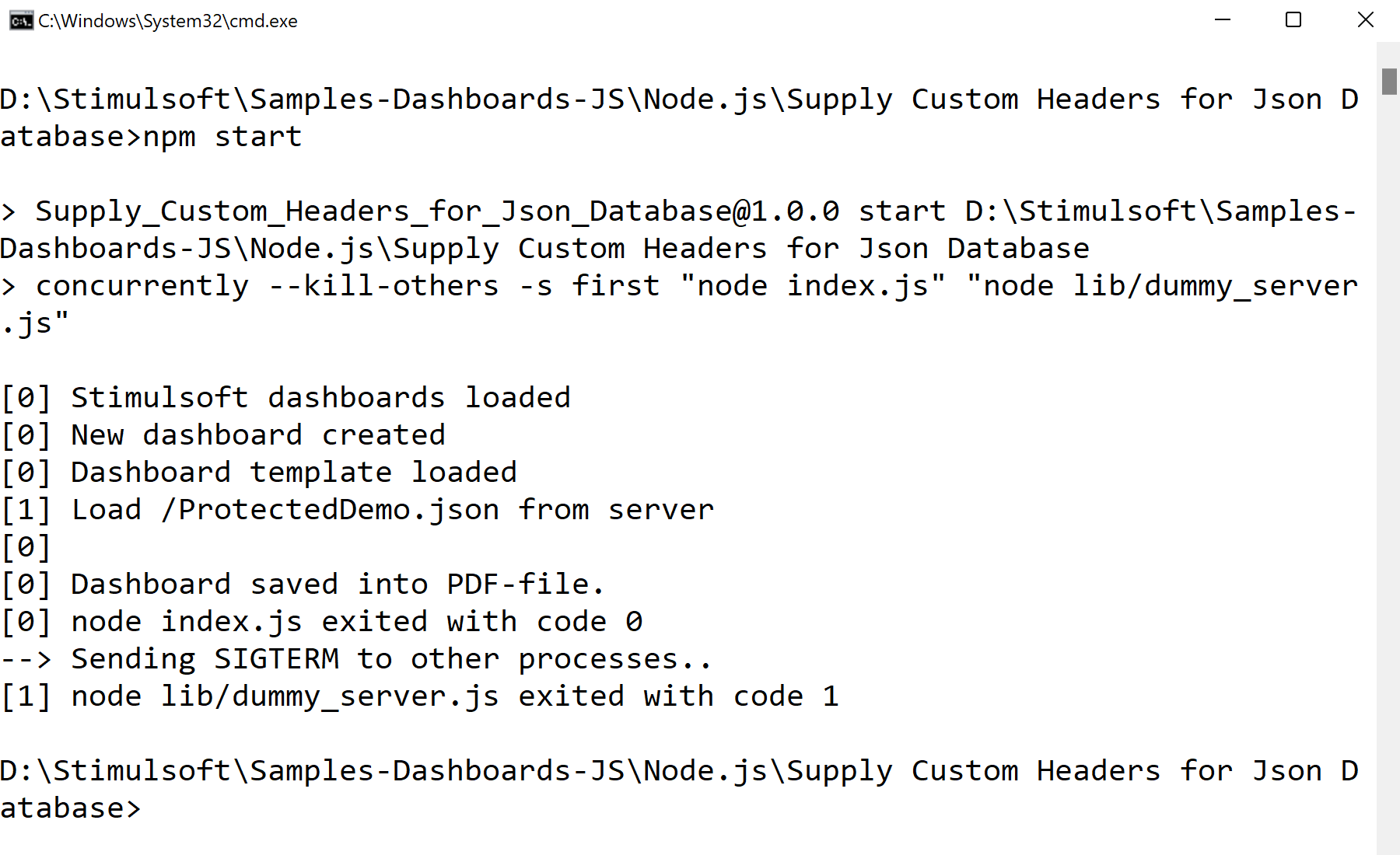 Supply Custom Headers for JSON Database