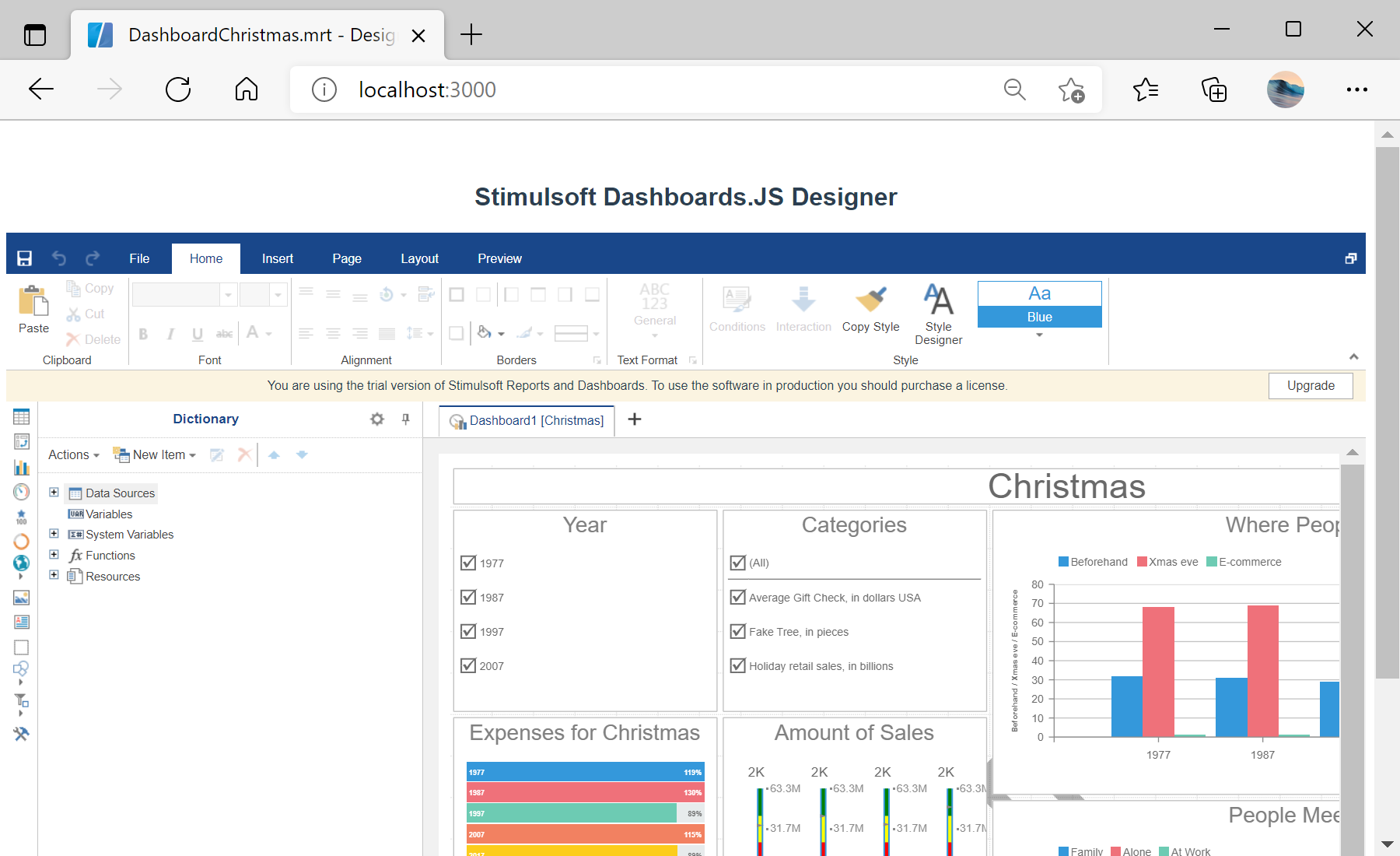 Integrating the Dashboard Designer into an Application