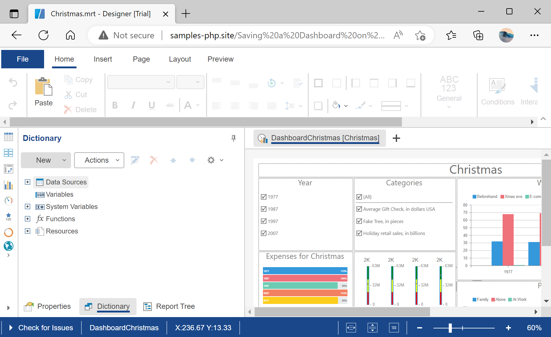 Saving a Dashboard on the Server-Side