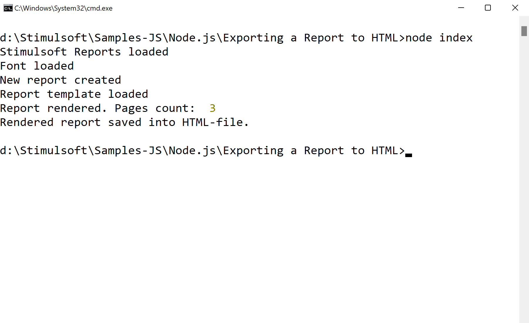 Exporting a Report to HTML