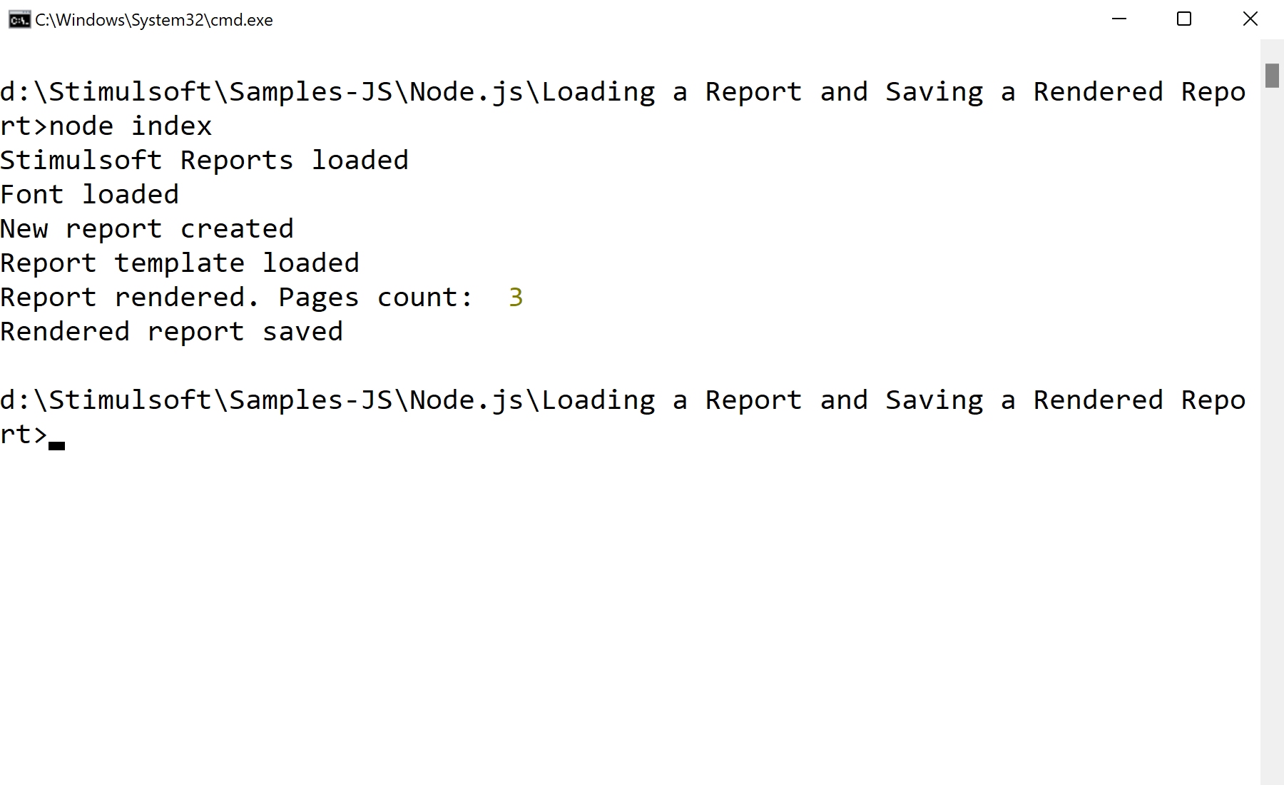 Loading a Report and Saving a Rendered Report