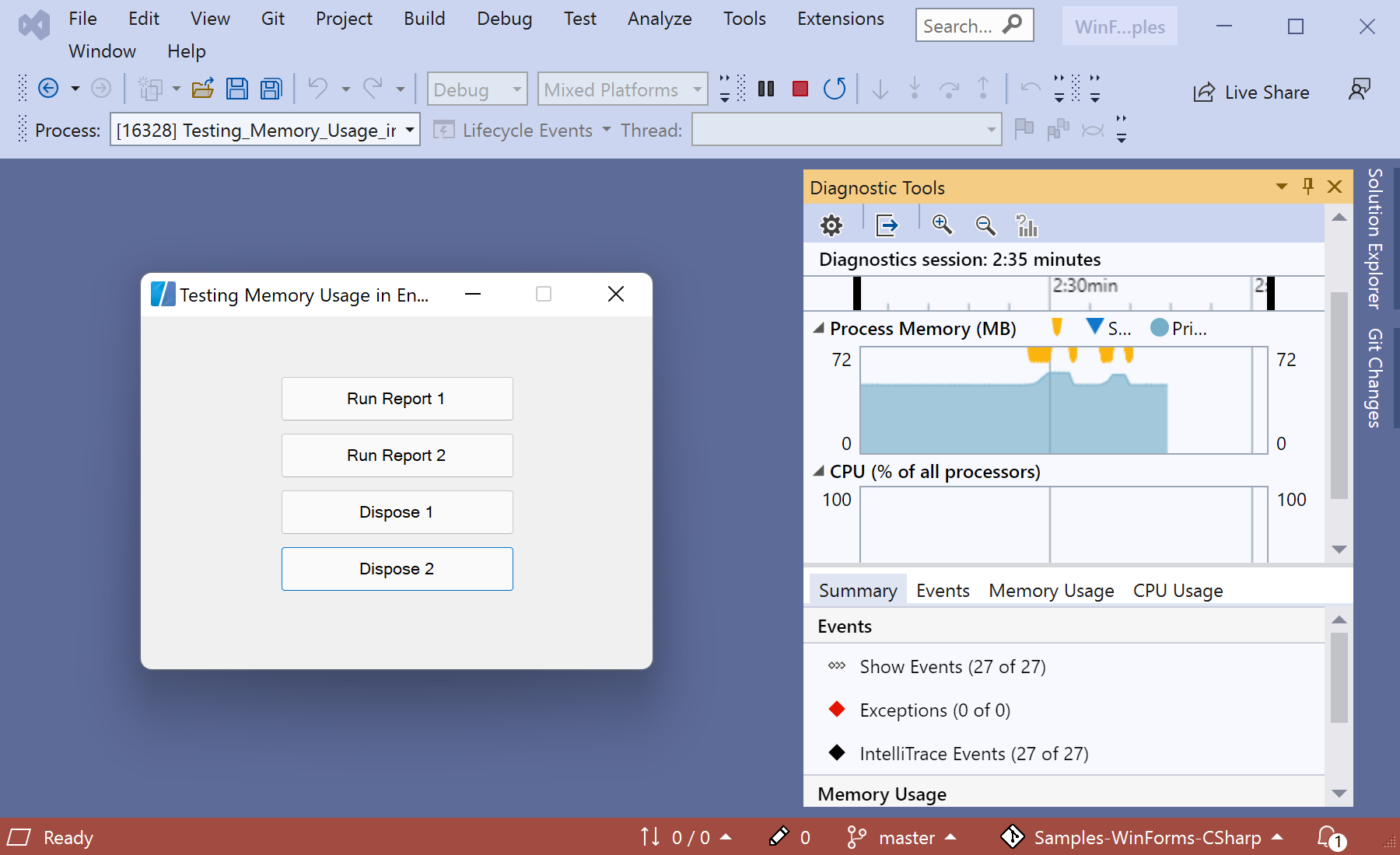 Testing Memory Usage in EngineV1 and EngineV2