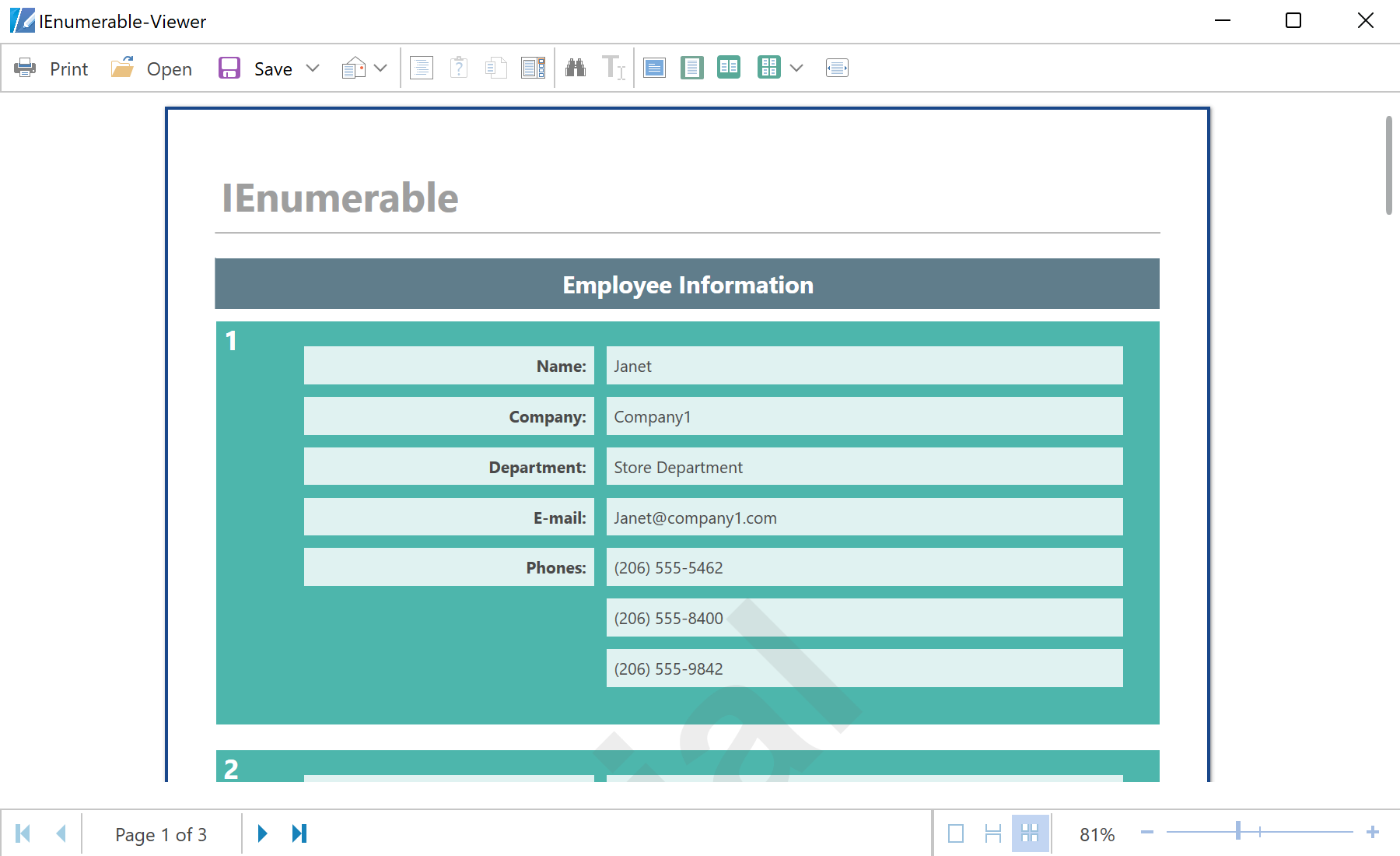 Using Business Objects in the Report