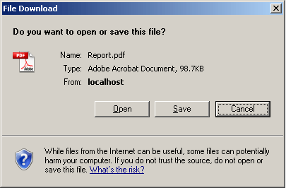Open, Save or Cancel depending on the browser