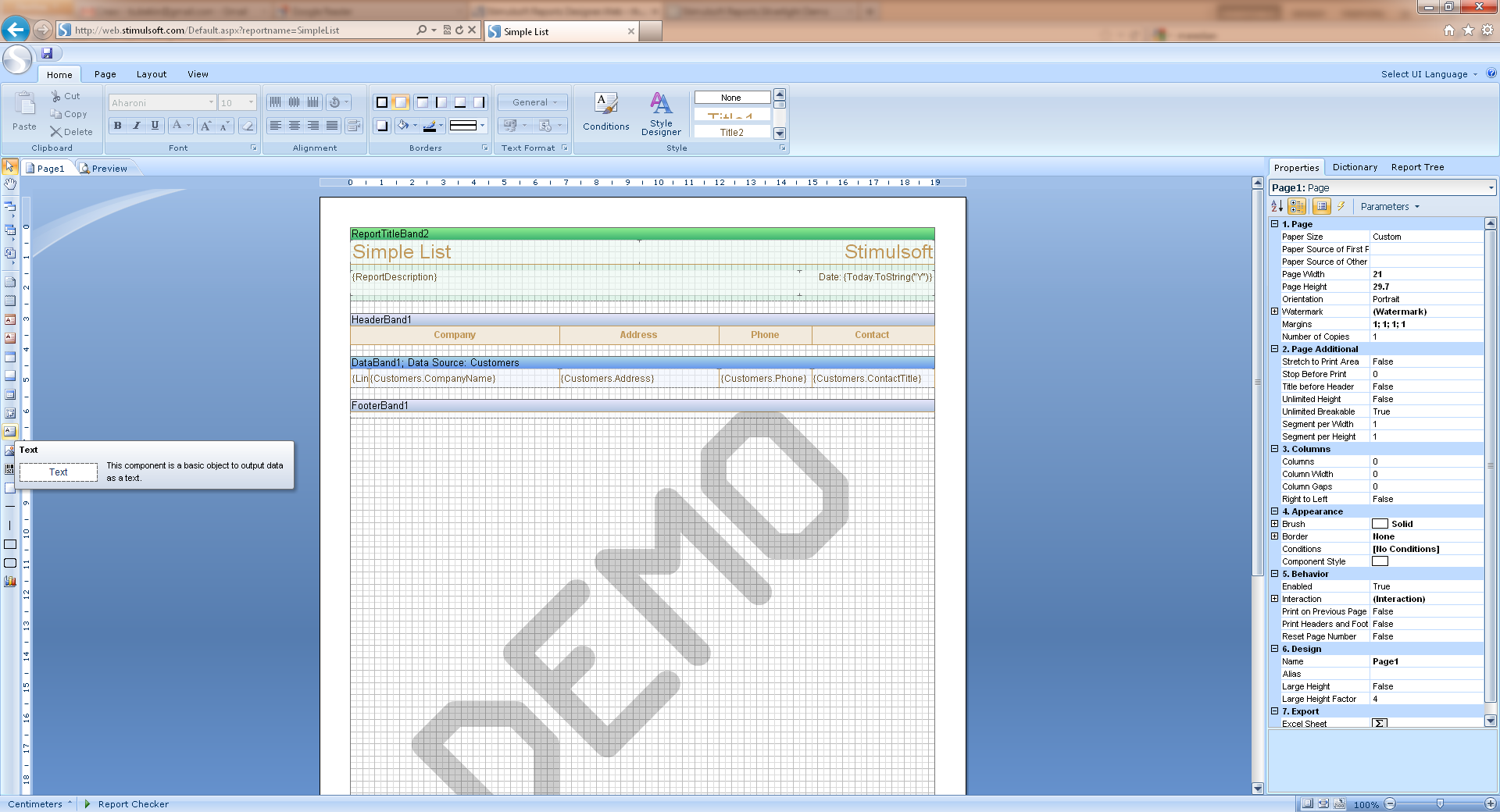 report design