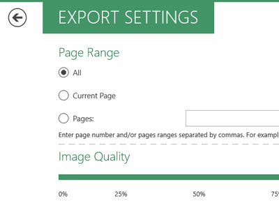 Image Export Settings