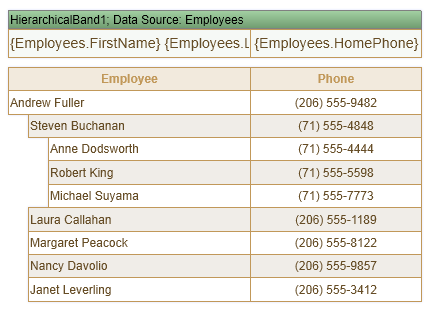 Hierarchical Reports with Unlimited Nesting