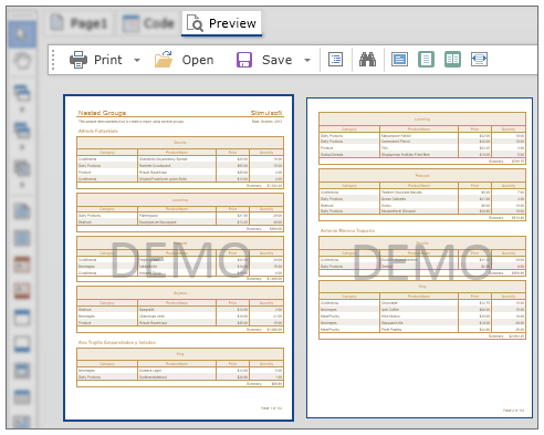 Preview in the Report Designer Preview in the Report Designer