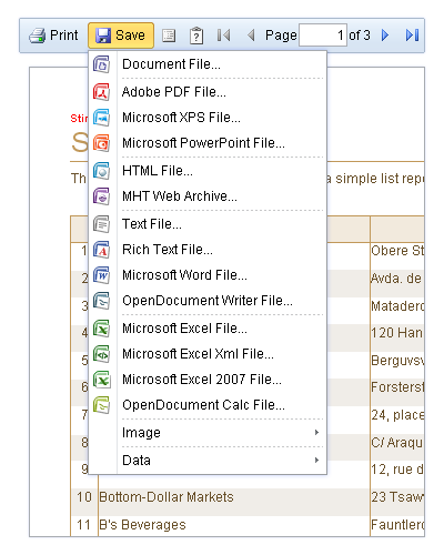 Reports in Web Reports in Web