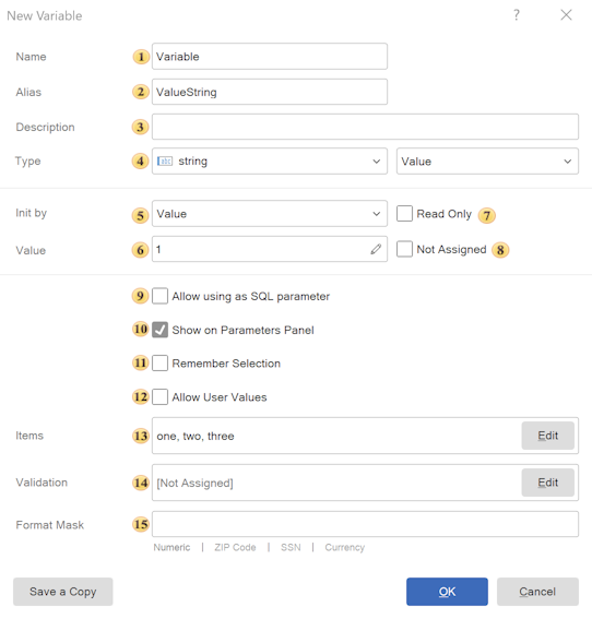 Edit Variable